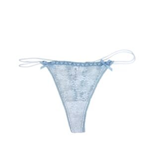 Delicate Lace G-String Trio with Bow Details