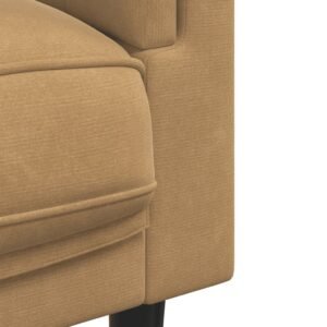 vidaXL 2 Piece Sofa Set with Pillows Brown Velvet