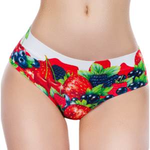 Memème Women’s Ultra-Comfortable SUMMER FRUITS - Berry Yogurt - Panties | Original Prints, Unique Designs | Breathable Cotton Crotch, Stretchy Fit, Soft Flat Seams, No Elastic Bands | Two Styles: Slip/Brief and Thong | Everyday Use